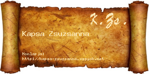 Kapsa Zsuzsanna névjegykártya